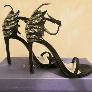 Stewart Weitzman Rhinestone Embellished Stiletto Heels Black Sz 6.5